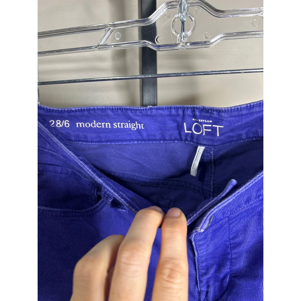 Ann Taylor LOFT 28/6 Modern Straight Corduroy Pants Womens 28/6 Purple - Picture 3 of 4